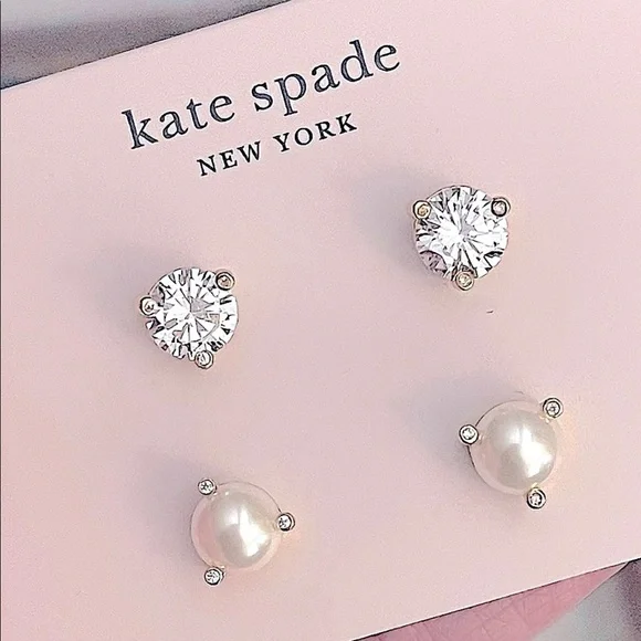 NWT KATE SPADE RISE & SHINE SET OF TWO 2 EARRINGS STUD - Picture 1 of 7